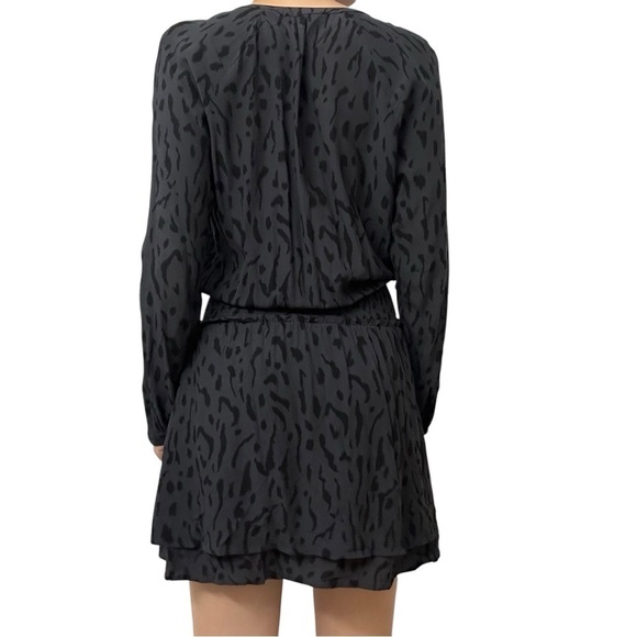 Rails Mini Dress Smocked Long Sleeve Dainty Jasmine Spotted Slate Size Small - Picture 2 of 8
